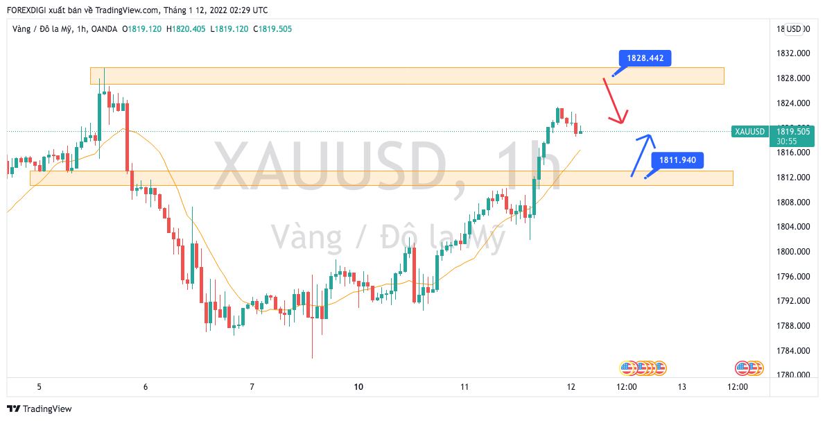 Phân Tích giá XAU/USD: Giá Vàng tiếp tục tăng trong ngày - giảm vào phiên Mỹ
