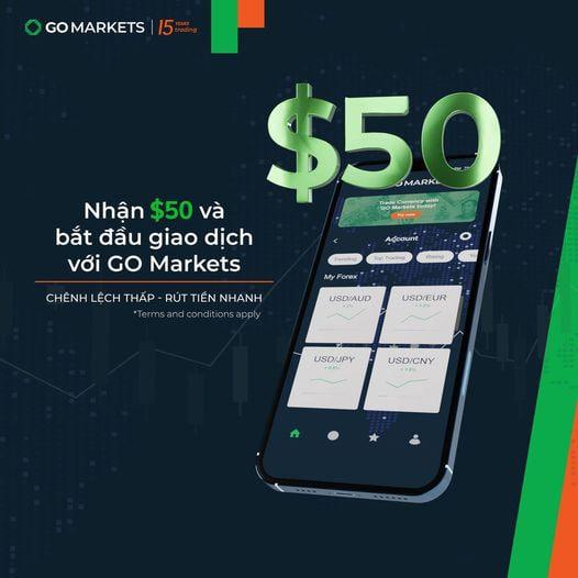TRẢI NGHIỆM GIAO DỊCH BẰNG $50 MIỄN PHÍ CẤP BỞI SÀN GO MARKETS (RÚT CẢ GỐC VÀ LÃI)